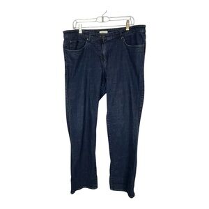 Eileen Fisher Jeans Womens XL (39x30) Dark Wash Straight Leg Relaxed Stretch Mom